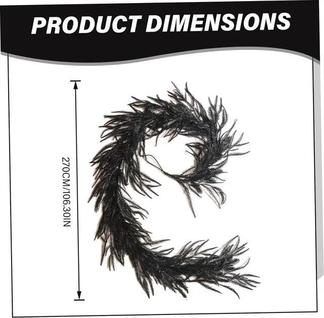 Alt view image 2 of 7 - Christmas Halloween Garland, Pine Garland 9ft Artificial Black Garland Realistic PE Decorative for Halloween Christmas Front Door Wall Mantel Fireplace Party Display
