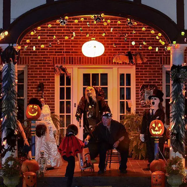 Alt view image 4 of 7 - Christmas Halloween Garland, Pine Garland 9ft Artificial Black Garland Realistic PE Decorative for Halloween Christmas Front Door Wall Mantel Fireplace Party Display