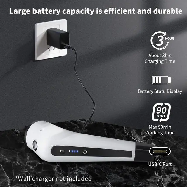 Alt view image 3 of 7 - Electric Spin Scrubber, Cordless Spin Scrubber with Light, Adjustable Extension Handle for Bathtub Grout Tile Floor with 10 Replaceable Cleaner Brush