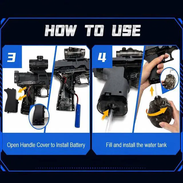 Alt view image 4 of 7 - Electric Water Pistol for Adults and Children, LED Electric Water Gun, Large Capacity Strongest Water Sprayer Summer Pool Beach Party Toy