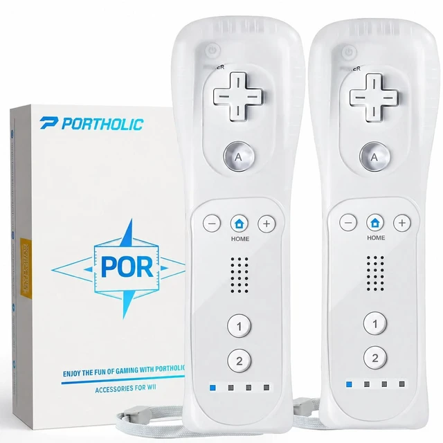 Main image of PORTHOLIC Wii Remote Controller, 2 Packs Wii Wireless Controller Compatible with Nintend Wii Wii U Console