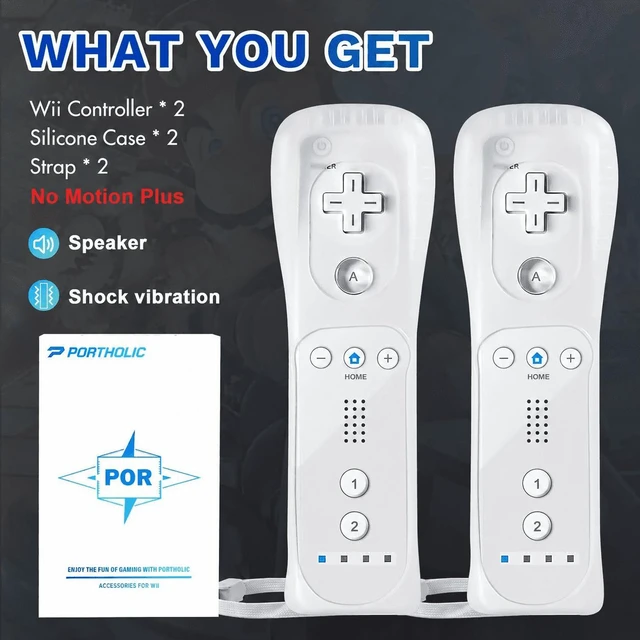 Alt view image 5 of 7 - PORTHOLIC Wii Remote Controller, 2 Packs Wii Wireless Controller Compatible with Nintend Wii Wii U Console