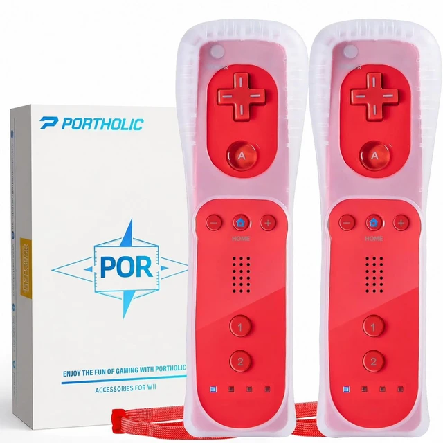 Main image of PORTHOLIC Wii Remote Controller, 2 Packs Wii Wireless Controller Compatible with Nintend Wii Wii U Console
