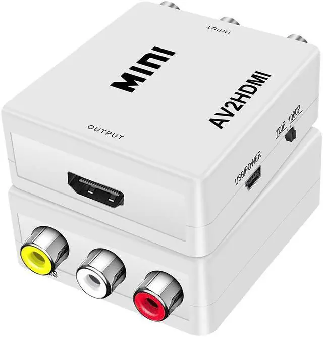 Alt view image 2 of 7 - RCA to HDMI,AV to HDMI converter,1080P mini RCA composite CVBS video to audio converter adapter,support PAL/NTSC,for TV/PC/PS3/STB/Xbox VHS/VCR/Blu-ray DVD player