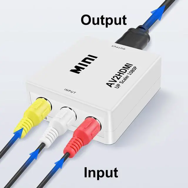 Alt view image 6 of 7 - RCA to HDMI,AV to HDMI converter,1080P mini RCA composite CVBS video to audio converter adapter,support PAL/NTSC,for TV/PC/PS3/STB/Xbox VHS/VCR/Blu-ray DVD player