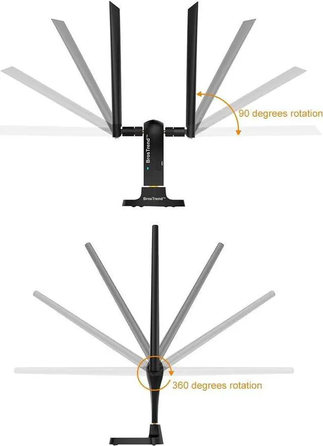 Alt view image 5 of 7 - 1200Mbps Long Range USB WiFi Adapter for PC Desktop Laptop of Windows 11/10/8.1/8/7, Wireless Adapter Dual Band 2.4GHz 300Mbps + 5GHz 867Mbps, 2X 5dBi High Gain Antennas, USB 3.0 Cradle