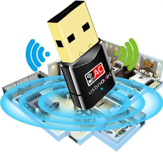 Alt view image 7 of 7 - USB WiFi Adapter for PC 600Mbps Dual Band WiFi USB 802.11AC WiFi Adapter for PC Desktop Laptop 2.4GHz 5GHz USB WiFi Dongle Wireless Network Card Adapter Support Windows10/8/7/XP Mac OS 10.9-10.15