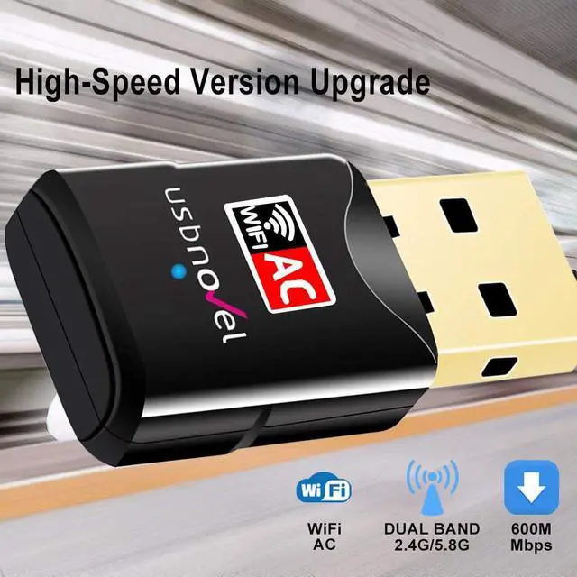 Alt view image 2 of 7 - USB WiFi Adapter for PC 600Mbps Dual Band WiFi USB 802.11AC WiFi Adapter for PC Desktop Laptop 2.4GHz 5GHz USB WiFi Dongle Wireless Network Card Adapter Support Windows10/8/7/XP Mac OS 10.9-10.15