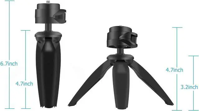 Alt view image 4 of 6 - Heavy Duty Tripod, UBeesize Phone Camera Tabletop Mini Tripod Cell Phone Clip Holder, Compatible with iPhone, Smartphones, Gopro, Webcams, Compact Cameras DSLRs