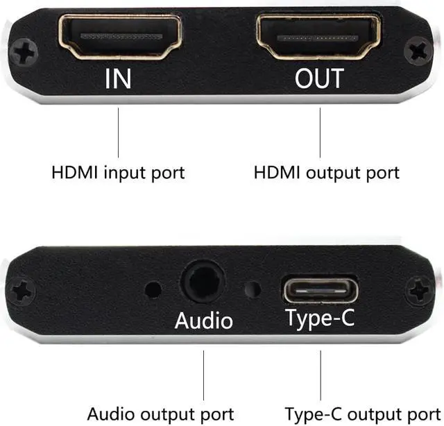 Alt view image 5 of 6 - USB Video Capture Card Grabber HD to Type-C/USB C/USB 3.0 1080P 60fps Game Adapter with HDMI Loop Output for Windows Linux Os X