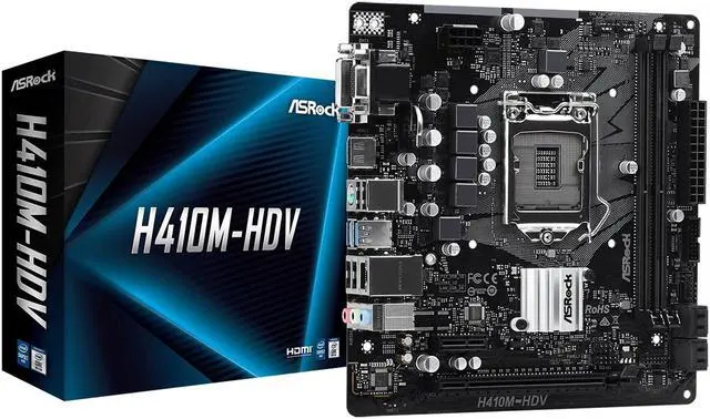 Alt view image 4 of 5 - ASRock H410M-HDV LGA 1200 Intel H410 Micro ATX Intel Motherboard
