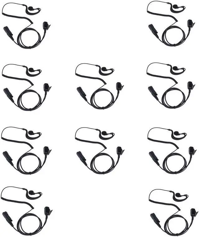 Main image of G Shape Earpiece Headset Mic PTT for Motorola XPR3500 XPR3000 XPR3300 XPR3300e XPR3500e Mototrbo Walkie Talkie 2 way Radio(10 PACK)