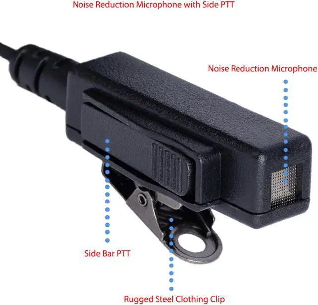 Alt view image 3 of 6 - Covert Acoustic Tube Two Wire Earpiece Headset Mic PTT for Motorola Radio XPR3500 XPR3000 XPR3300 XPR3300e XPR3500e walkie Talkie 10 Pack