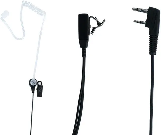Alt view image 2 of 7 - Kenwood Radio Earpiece,2 Pin Covert Acoustic Tube Earpiece Headset with Ptt Mic for Baofeng Puxing Wouxun 2 Way Radio Walkie Talkie
