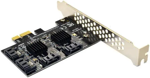 Alt view image 4 of 6 - 4 port SATA 3.0 to PCIe expansion Card PCI express PCI e SATA Adapter PCI-e SATA 3 Converter with Heat Sink for PC IPFS SSD HDD