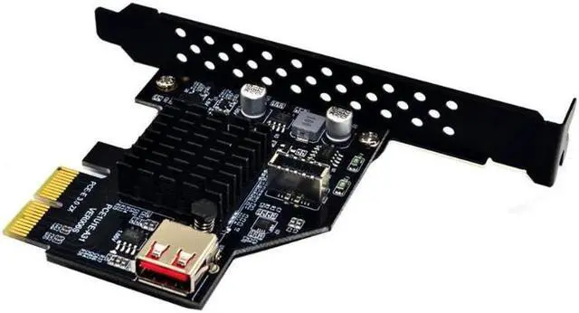 Alt view image 3 of 6 - ASM3142 chip 10Gbps USB3.1 Gen 2 Type-E 20 Pin Expansion Card USB 2.0 PCI Express 3.0 X2 Adapter for Desktop PC Computer DIY