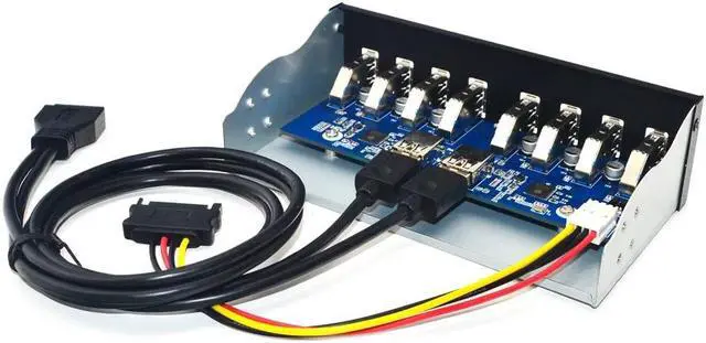 Alt view image 6 of 6 - 8 Port USB Hub USB3 5.25 USB 3.0 Front Panel Splitters USB 3.0 Hub for PC USB-HUB Multiple USB3.0 HUB Splitter Hubs for Computer