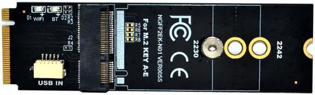 Alt view image 2 of 6 - M.2 KEY-M to KEY A-E/E Adapter Riser Card for M.2 NGFF PCIE Protocol Wireless Network Card Module Support 2230 2242 size M2 Card