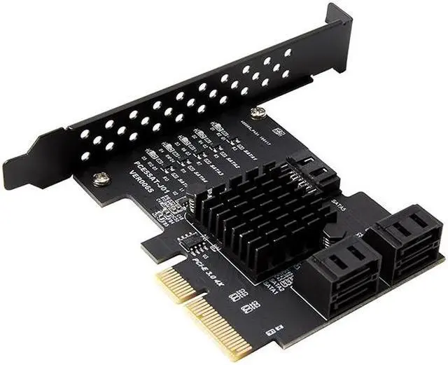 Alt view image 3 of 6 - Add On Card 5 Port SATA 3.0 Card PCIE SATA Controller PCI-E SATA Hub/Card PCIE to SATA3 Card HDD SSD PCI Express X4 Gen3 Adapter