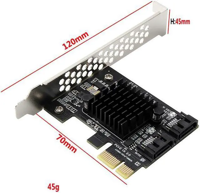 Alt view image 2 of 6 - 2 Ports SATA Card PCIE/PCI-E SATA Controller PCI Express to SATA 3.0 6Gb Expansion Adapter Marvell 88SE9125 Chip with SATA Cable