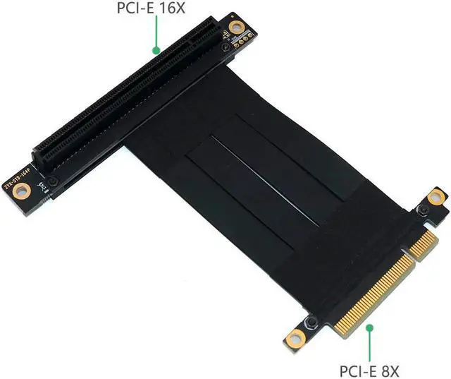 Alt view image 5 of 6 - PCIE Riser PCI Express x8 to PCIE x16 Male to Female Graphics Card Riser PCI E Extender PCIE3.0 PCI-E 16x Ribbon Extension Cable