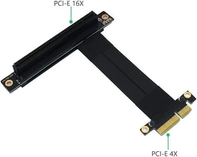 Alt view image 2 of 6 - PCI Express PCIE Riser Card PCI-E 4X to 16X Extension Cable PC Graphics Card PCI Express Connector Flexible Cable Extender Riser