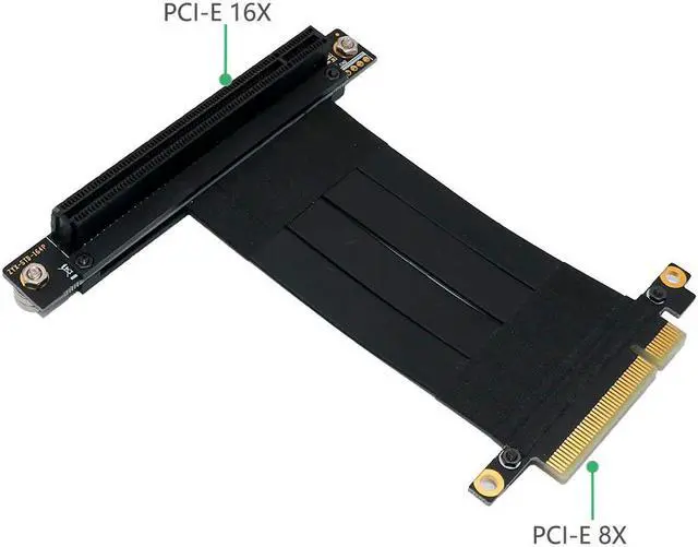 Alt view image 5 of 6 - PCIE Riser PCI Express PCI E 8X to 16X Riser Card Ribbon Extender Extension 17cm Cable PCI-Express Gen3 8Gbps with Magnetic Base
