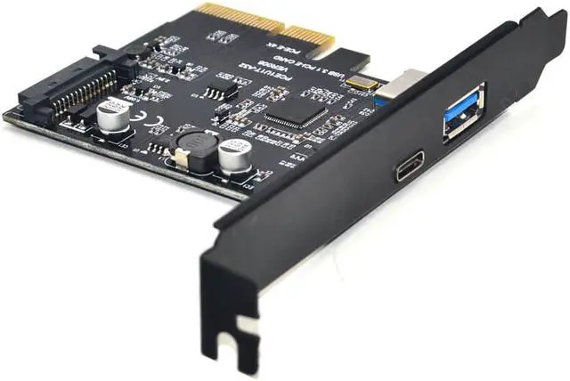 Alt view image 3 of 6 - Add On Card USB 3.1 Type C PCIe Expansion Card PCI-e to 1 Type C and 1 Type A 3.0 USB Adapter PCI Express Riser Card For Desktop