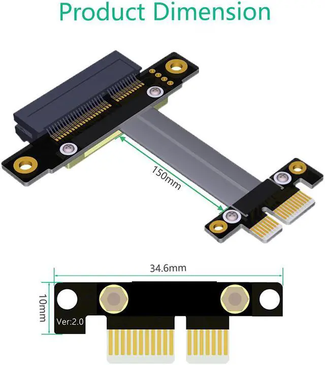 Alt view image 6 of 6 - PCI-E PCIE Riser Flex Relocate Cable PCI E 1X to 4X Slot Riser Card Extender Extension Ribbon for Bitcoin Miner Mining