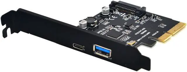 Alt view image 2 of 6 - Add On Card USB 3.1 Type C PCIe Expansion Card PCI-e to 1 Type C and 1 Type A 3.0 USB Adapter PCI Express Riser Card For Desktop