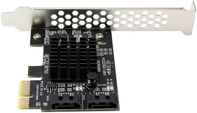 Alt view image 5 of 6 - 2 Ports SATA Card PCIE/PCI-E SATA Controller PCI Express to SATA 3.0 6Gb Expansion Adapter Marvell 88SE9125 Chip with SATA Cable