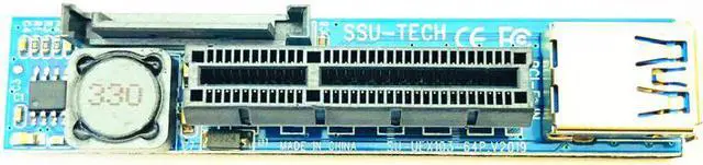 Alt view image 5 of 6 - Mini PCIE to PCI-E X4 Slot Riser Card Port Adapter PC Graphics Card Connector with 60CM USB3.0 Extension Cable PCI Express Riser