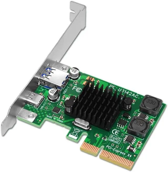 Alt view image 2 of 6 - USB 3.1 Type C PCIe Expansion Card PCI-e to Type C & Type A 3.0 USB Adapter USB 3.1 Gen 3 PCI Express Controller Hub For Desktop