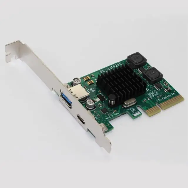 Alt view image 4 of 6 - USB 3.1 Type C PCIe Expansion Card PCI-e to Type C & Type A 3.0 USB Adapter USB 3.1 Gen 3 PCI Express Controller Hub For Desktop