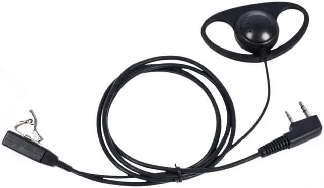 Alt view image 4 of 6 - D Shape Earpiece Headset with Mic PTT Compatible with Baofeng UV-5R BF-888S BF-F8HP BF-F9 UV-82 UV-82HP UV-82C Kenwood TK-2107 TK-3107 Walkie Talkies Two Way Radio 2 pin (10 Pack)
