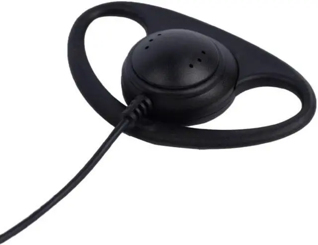 Alt view image 2 of 6 - D Shape Earpiece Headset with Mic PTT Compatible with Baofeng UV-5R BF-888S BF-F8HP BF-F9 UV-82 UV-82HP UV-82C Kenwood TK-2107 TK-3107 Walkie Talkies Two Way Radio 2 pin (10 Pack)