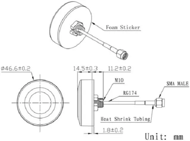 Alt view image 2 of 7 - MASWELL GPS Active Antenna Cylinder Screw Mount
