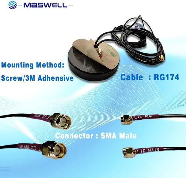 Alt view image 6 of 7 - GSM+LTE MIMO Combination Antenna Screw Mount