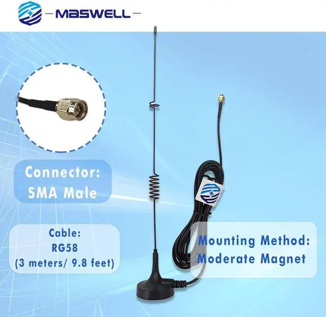 Alt view image 4 of 6 - MASWELL 4G LTE/3G/GSM Antenna 900/1800/2100 MH 5dBi monopole 4G Cellular Antenna