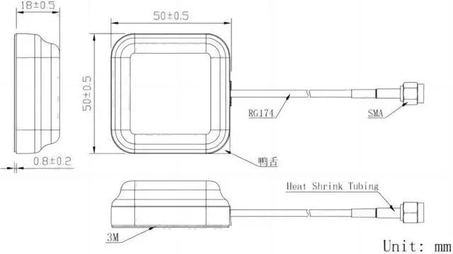 Alt view image 2 of 4 - GNSS antenna square for GPS/GLONASS/Beidou/Gaileo