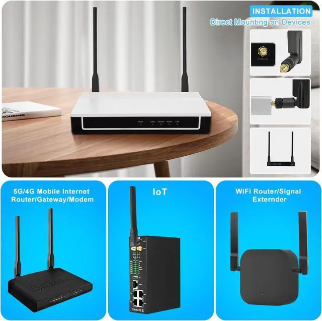 Alt view image 2 of 7 - Maswell 5G Monopole Cellluar Antenna 600~6000MHz Lora 4G LTE Antenna Helium Antenna for 5G 4G LTE 3G WiFi 6 Helium and LORA TS9