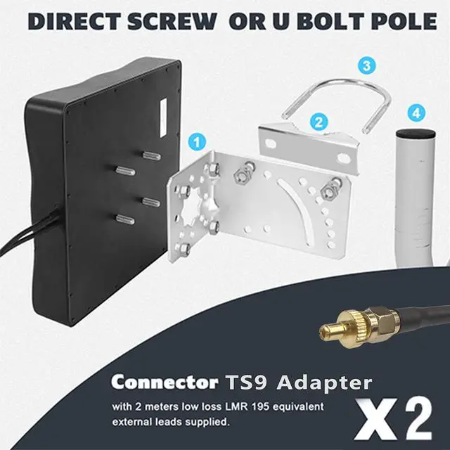 Alt view image 5 of 6 - Maswell 5G/4G/WiFi MIMO Panel Antenna 600-8000MHz TS9