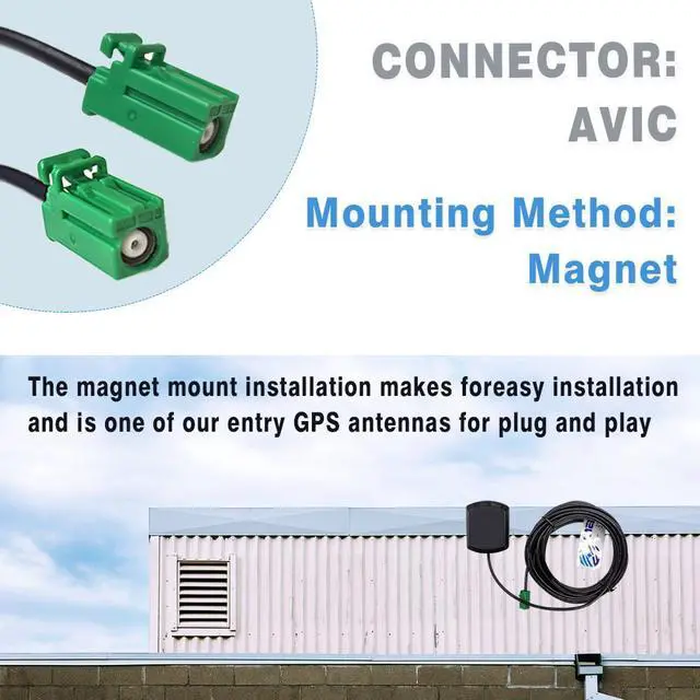 Alt view image 3 of 7 - GPS Active Antenna Magnet Mount AVIC Connector