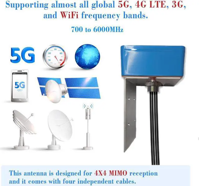 Alt view image 5 of 7 - Maswell 4X4 5G MIMO Antenna Screw and Adhesive Mount L Bracket Mount Version