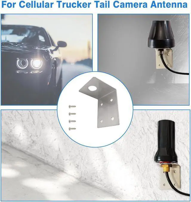 Alt view image 6 of 6 - Maswell L Bracket Antenna Mount Stainless Steel Bracket M12 spirally mounts for Cellular Trucker Tail Camera Antenna Outdoor Waterproof