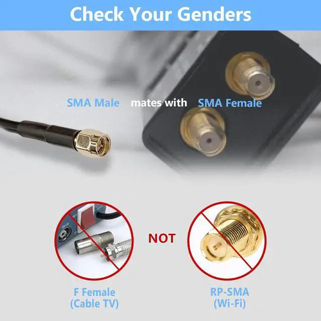Alt view image 4 of 7 - Maswell LMR240 Equivalent 2m SMA Male to SMA Female Coax Extension Cable, 50 Ohm Low Loss Coax Coaxial Cable with SMA Connectors for 5G 4G 3G LTE WiFi RF ADS-B Radio Ham Cellular Extension Cable