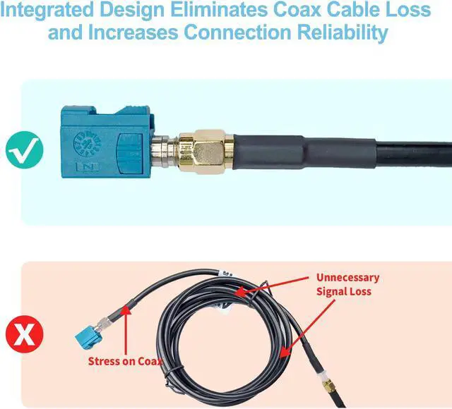 Alt view image 6 of 7 - Maswell FAKRA Z Female to SMA Female Adapter, Water blue Universal Compatibility for AM/FM, Satellite Radio, GPS, 4G/5G Cellular, Bluetooth and Other SMA Coax Cables