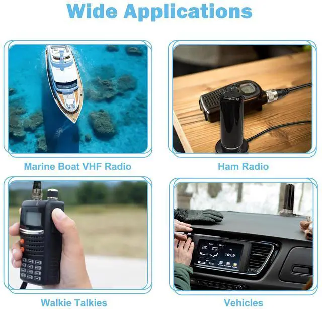 Alt view image 7 of 7 - Maswell PL259 Amateur Antenna CB Aerial Dual Band VHF UHF 136-174MHz 400-470MHz Magnet Mount with PL259 Small Suction Tray Antenna 5m Cable