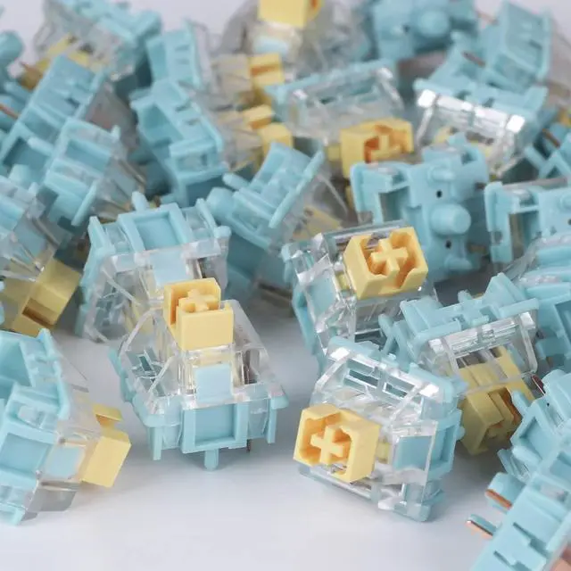 Alt view image 6 of 6 - EPOMAKER Sea Salt Mechanical Keyboard Switches Set, Pre-Lubed Linear Switch with LED Slot, 50g, 35 Pieces for Customizing Keyboards