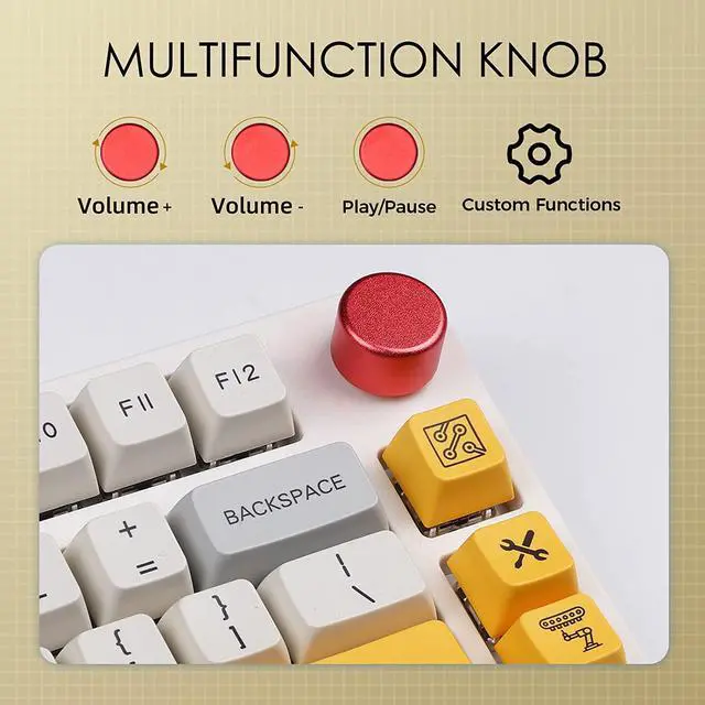 Alt view image 3 of 7 - EPOMAKER TH80 Pro 75% Gaming Keyboard, Hot Swap RGB 2.4Ghz/Bluetooth 5.0/Wired Mechanical Keyboard with MDA PBT Keycaps, Knob Control for Windows/Mac(Theory TH80 Pro, Budgerigar Switch)